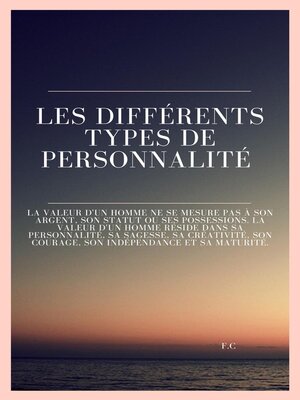 cover image of Les differents type de personnalite